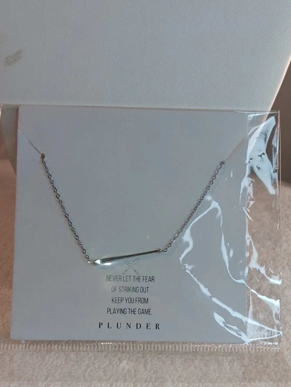 Plunder Silver Bar Pendant Necklace - Silver